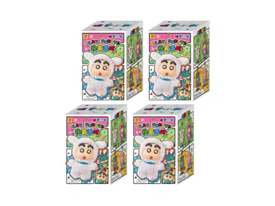 Pre-owned Miniso Top Toy Crayon Shinchan Dress Up Party Series Vinyl Plush Keychains Sealed Case (4 Blind Box) In Multi