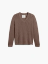 Ministry Of Supply Atlas Textured V-neck Sweater In Ash Brown