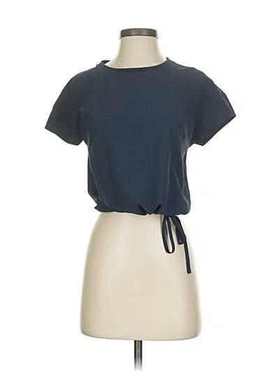 Pre-owned Ministry Of Supply Short Sleeve Top Gray Keyhole Neckline Tops