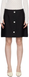 Minjukim Black Button Miniskirt In Black