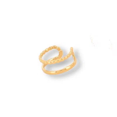 Mink&ivy Women's The Lilly Dainty Textured Ear Cuff Tarnish Free Gold