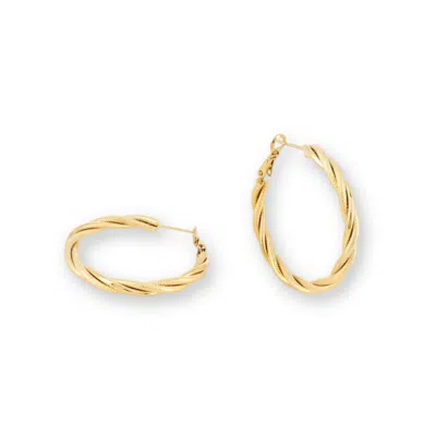 Mink&ivy Women's The Twisted Hoops Lightweight And Tarnish Free Gold