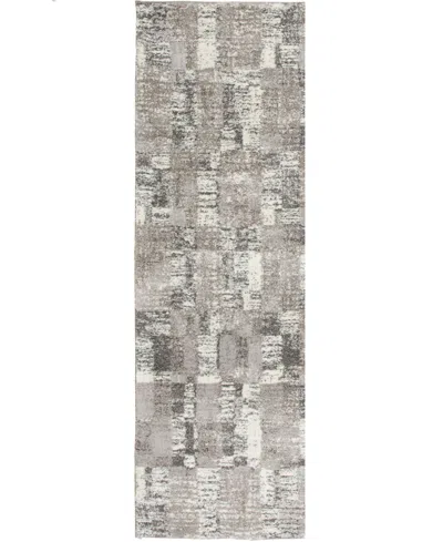Mink Home Gemini Hemisphere 2'3"x7'7" Runner Area Rug In Gray