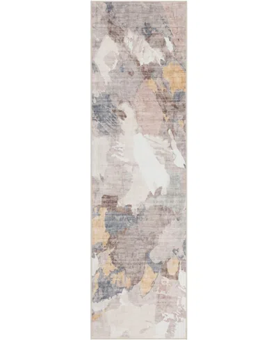 Mink Home Homewell Machine Washable Ham4001 2'x6'11" Runner Area Rug In Multi