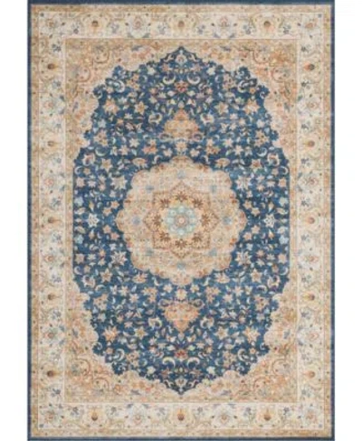 Mink Home Homewell Machine Washable Ham4003 Rug Collection In Blue