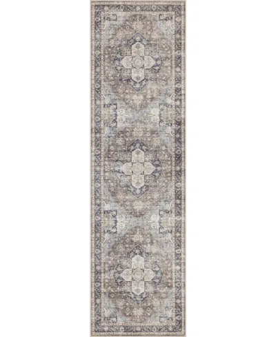Mink Home Homewell Machine Washable Ham4006 2'x6'11" Runner Area Rug In Brown