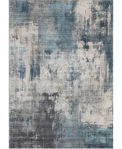 Mink Home Homewell Machine Washable Met8001 7'10"x9'10" Area Rug In Blue