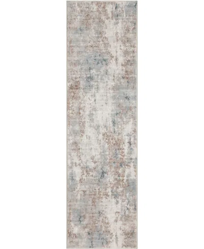 Mink Home Homewell Machine Washable Met8003 2'x6'11" Runner Area Rug In Brown