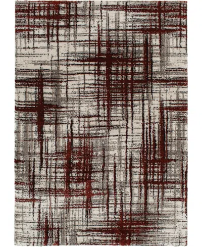 Mink Home Oklahoma Badger 5'0"x7'3" Area Rug In Red