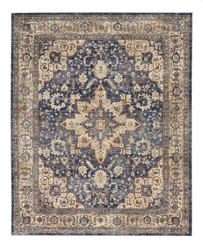 Mink Home Taza Heriz Taz02 Navy 9'10" X 13'2" Area Rug In Multi