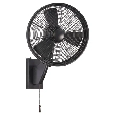 Minka Aire 15"  Anywhere Matte Black Pull Chain Outdoor Wall Fan