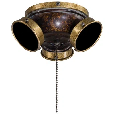 Minka Aire 3 - Light Universal Ceiling Fan Light Fitter In Mottled Copper,gold