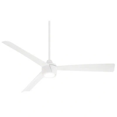 Minka Aire 3-blade 56" Sweep Skinnie Ceiling Fan With Hand Held Remote Control In White Flat
