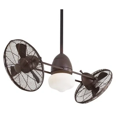 Minka Aire 42" Gyro 6 - Blade Outdoor Led Dual Ceiling Fan With Wall Control And Light Kit Included In Oil Rubbed Bronze