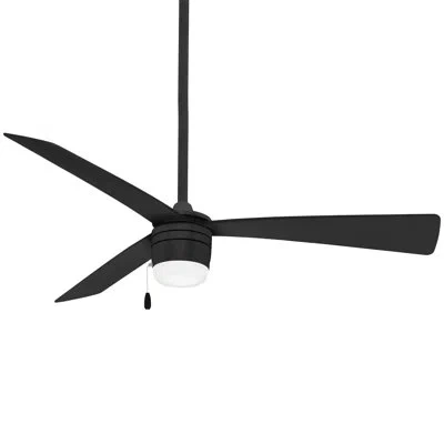 Minka Aire 44" Vital 3 - Blade Led Standard Ceiling Fan With Pull Chain And Light Kit Included In Coal