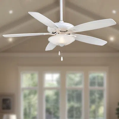 Minka Aire 5 - Blade Led Standard Ceiling Fan And Light Kit Included In White