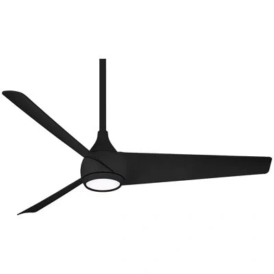 Minka Aire 52'' 3 - Blade Led Smart Standard Ceiling Fan With Remote Control And Light Kit Included In Black