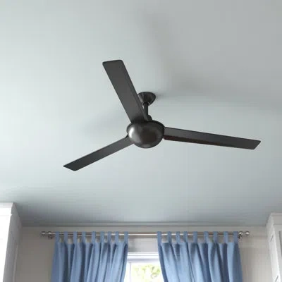 Minka Aire 52" 3 - Blade Propeller Ceiling Fan With Wall Control In Black
