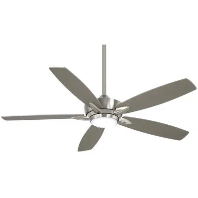 Minka Aire 52" 5 - Blade Led Standard Ceiling Fan With Light Kit Included In Brushed Nickel