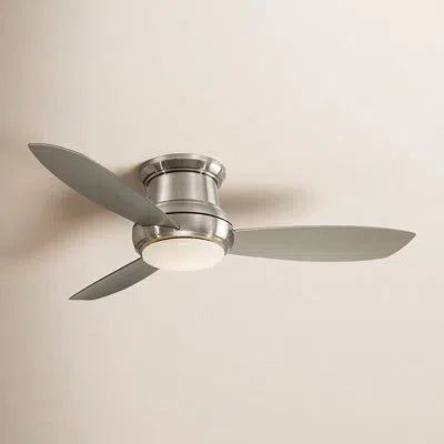 Minka Aire 52" Concept Ii 3 - Blade Led Propeller Ceiling Fan With Remote Control And Light Kit Included In Brushed Nickel