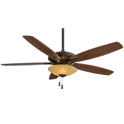 Minka Aire 52" Mojo 5 - Blade Led Standard Ceiling Fan With Pull Chain And Light Kit Included In Oil Rubbed Bronze