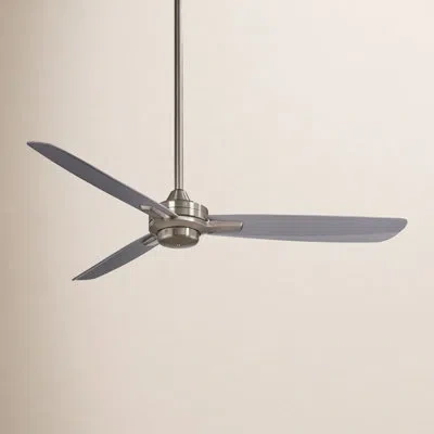 Minka Aire 52" Rudolph 3-blade Propeller Ceiling Fan With Wall Control In Brushed Nickel With Silver Blades
