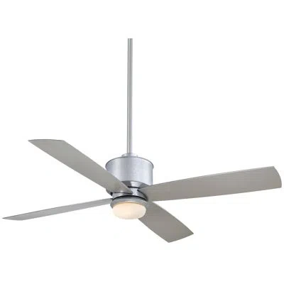 Minka Aire 52" Strata 4 - Blade Outdoor Led Standard Ceiling Fan With Remote Control And Light Kit Included In Galvanized
