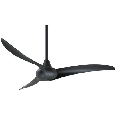 Minka Aire 52" Wave 3 -blade Standard Ceiling Fan With Remote Control And Light Kit Included In Coal