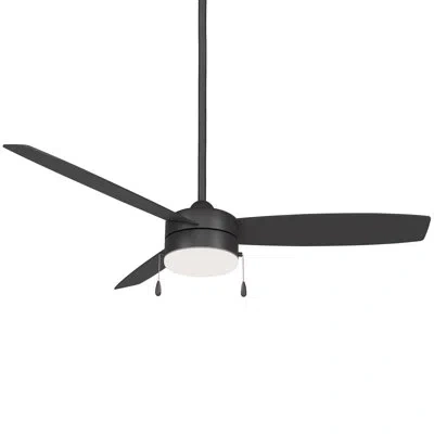 Minka Aire 54" 3 - Blade Led Smart Standard Ceiling Fan With Pull Chain And Light Kit Included In Black