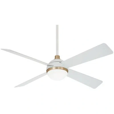 Minka Aire 54" 4 - Blade Led Standard Ceiling Fan With Remote Control And Light Kit Included In White