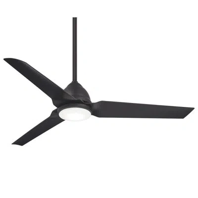 Minka Aire 54" Java 3 - Blade Outdoor Led Standard Ceiling Fan With Remote Control And Light Kit Included In Coal