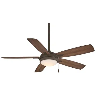 Minka Aire 54" Lun Aire 5 - Blade Led Standard Ceiling Fan With Pull Chain And Light Kit Included In Oil Rubbed Bronze