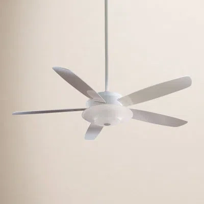 Minka Aire 54" Sundowner 5 - Blade Standard Ceiling Fan With Pull Chain In White With White Blades