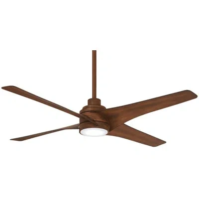 Minka Aire 56'' 4 - Blade Led Standard Ceiling Fan With Light Kit Included In Distressed Koa