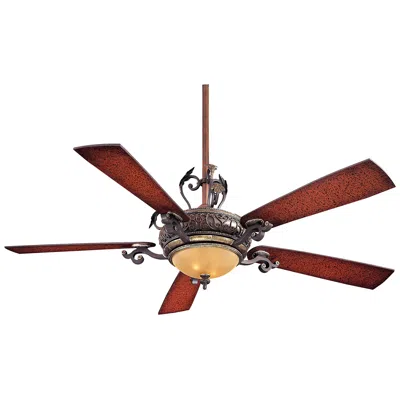 Minka Aire 56"  Napoli Sterling Walnut Ceiling Fan With Wall Control