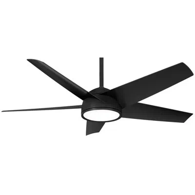 Minka Aire 58'' 5 - Blade Outdoor Led Smart Standard Ceiling Fan With Remote Control And Light Kit Included In Black