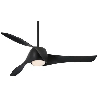 Minka Aire 58" Artemis 3 - Blade Led Propeller Ceiling Fan With Remote Control And Light Kit Included In Coal