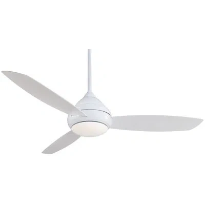 Minka Aire 58" Concept I Wet 3 - Blade Outdoor Led Propeller Ceiling Fan With Wall Control And Light Kit Includ In White