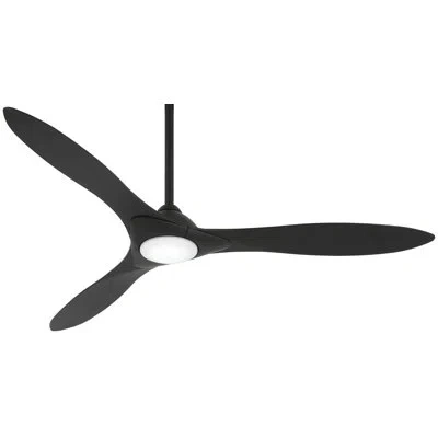 Minka Aire 60" 3 - Blade Led Smart Standard Ceiling Fan With Remote Control And Light Kit Included In Coal