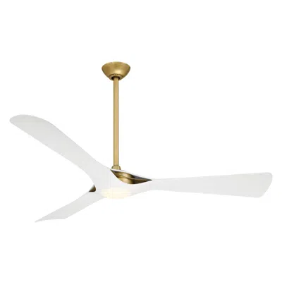 Minka Aire 60" Bridge Legacy Brass And Flat White Led Smart Ceiling Fan