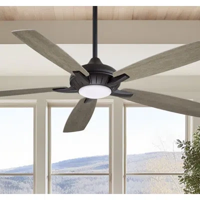 Minka Aire 60" Dyno 5 - Blade Led Smart Standard Ceiling Fan With Remote Control And Light Kit Included In Coal