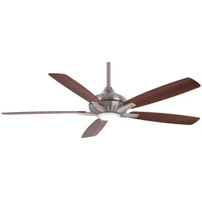 Minka Aire 60" Dyno 5 - Blade Led Smart Standard Ceiling Fan With Remote Control And Light Kit Included In Medium Maple,dark Walnut