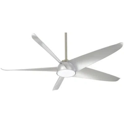 Minka Aire 60" Ellipse 5 -blade Led Smart Standard Ceiling Fan With Remote Control And Light Kit Included In Silver