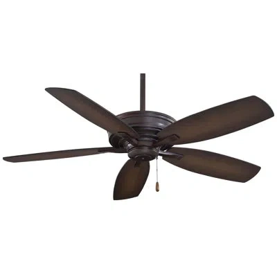 Minka Aire 60" Kafe 5 - Blade Standard Ceiling Fan With Remote Control In Kocoa With Natural And Dark Walnut Blade