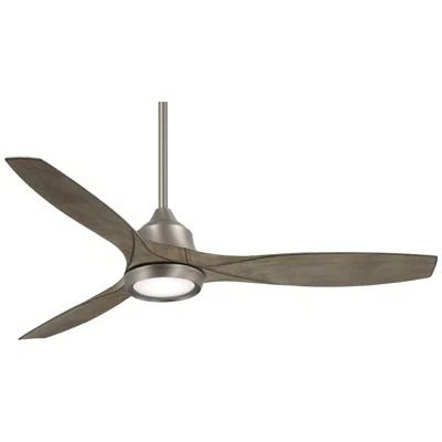 Minka Aire 60"  Skyhawk Nickel Driftwood Led Ceiling Fan With Remote