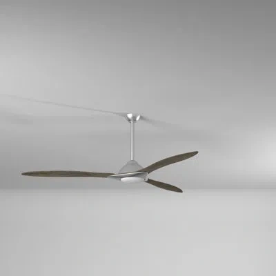 Minka Aire 60" Sleek 3 - Blade Led Smart Standard Ceiling Fan With Remote Control And Light Kit Included In Silver,gray