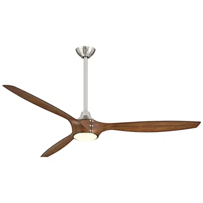 Minka Aire 64" Pierce Brushed Nickel Led Ceiling Fan With Koa Blades