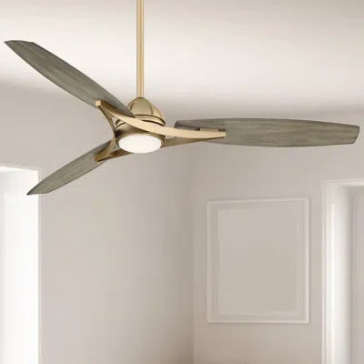Minka Aire 65" 3 - Blade Led Standard Ceiling Fan With Remote Control And Light Kit Included In Seashore Gray