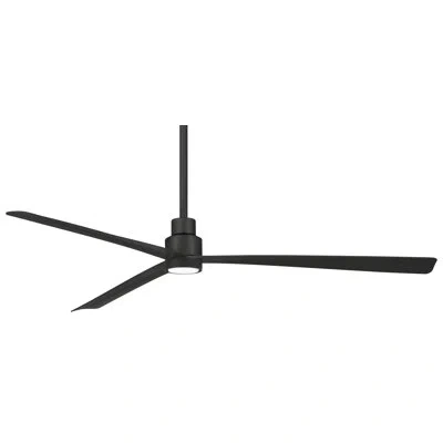 Minka Aire 65'' 3 - Blade Outdoor Led Propeller Ceiling Fan With Remote Control In Coal