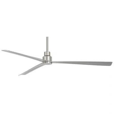 Minka Aire 65'' 3 - Blade Outdoor Propeller Ceiling Fan With Remote In Brushed Nickel Wet
